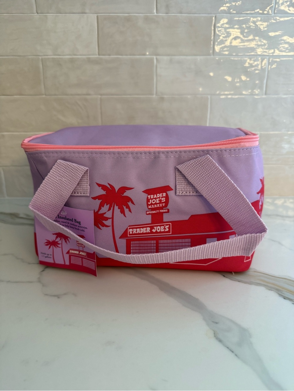 NWT Trader Joe's Lavender Haze Mini Insulated Lunch Tote Bag